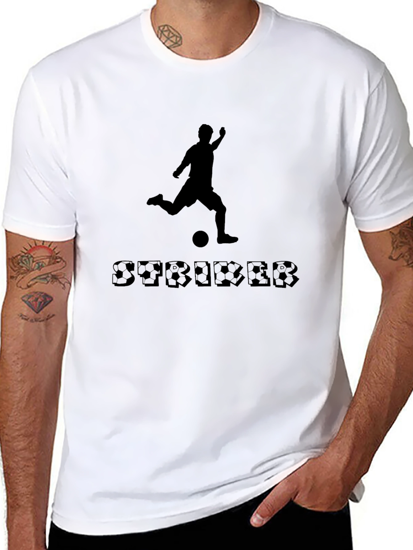 Soccer Striker Black T-Shirt