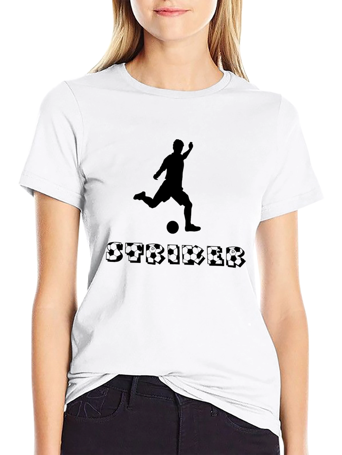 Soccer Striker Black T-Shirt