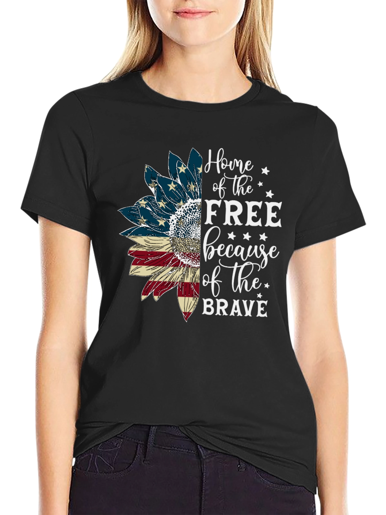 Patriotic Sunflower Graphic Tee