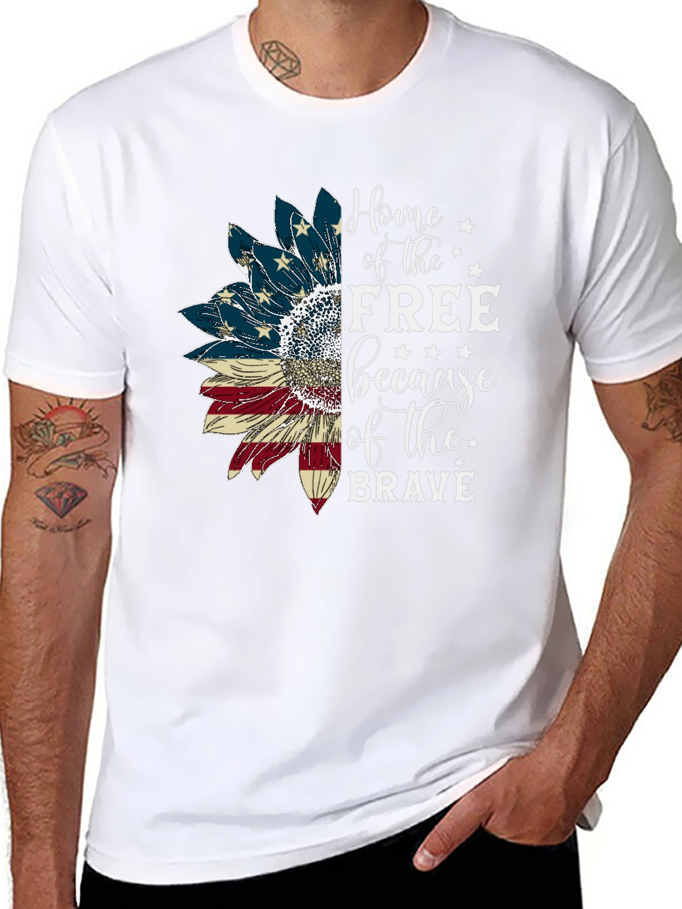 Patriotic Sunflower Graphic Tee