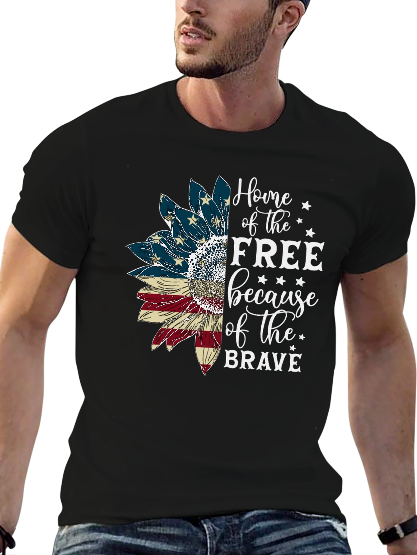 Patriotic Sunflower Graphic Tee