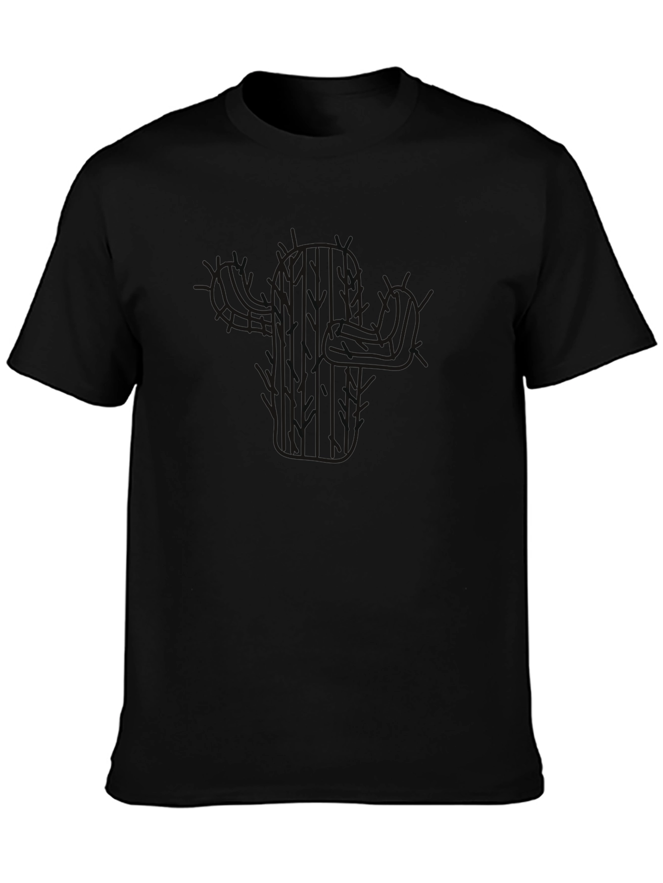 Mens Black Graphic Tee - Modern Skull Design