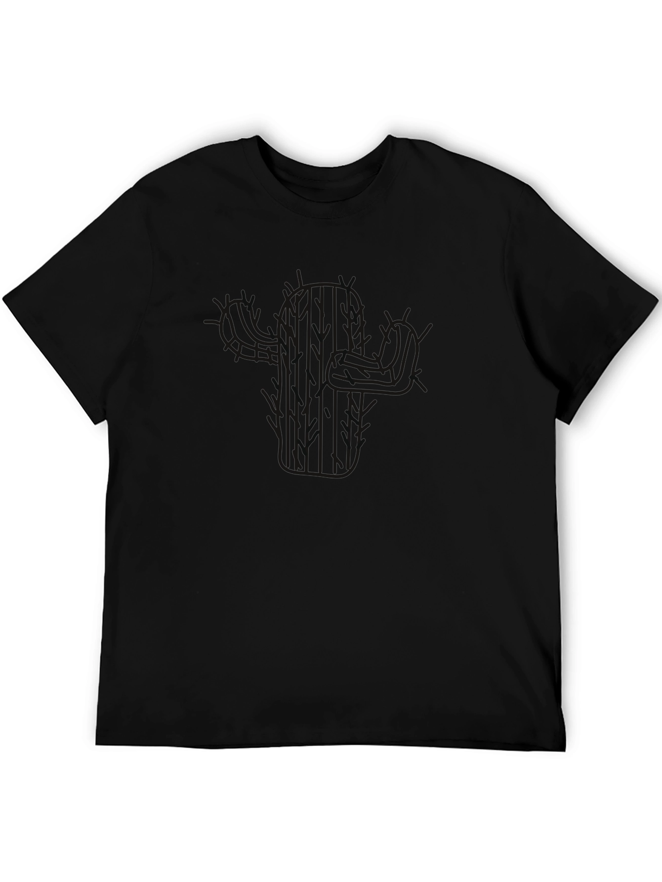 Mens Black Graphic Tee - Modern Skull Design