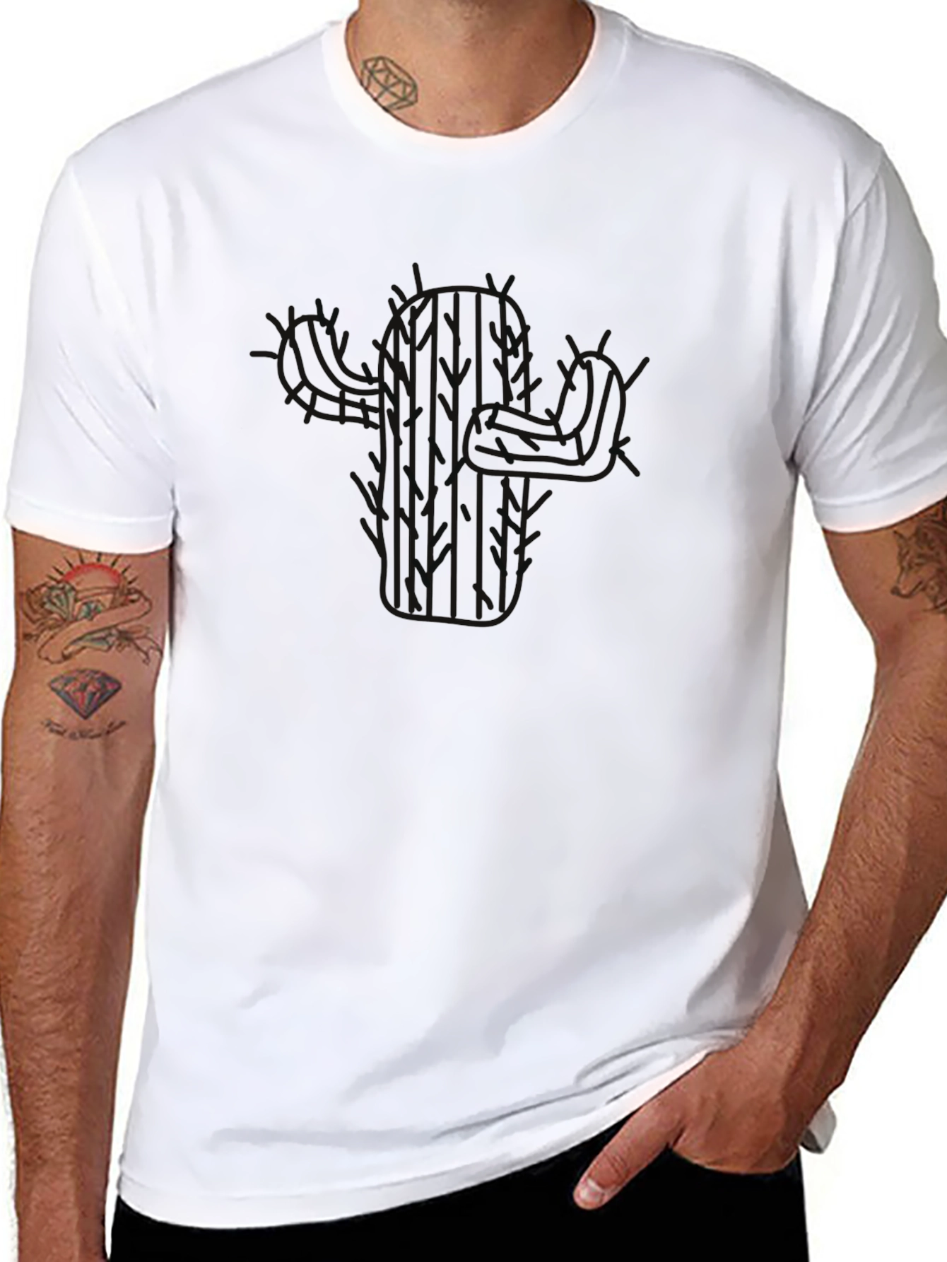 Mens Black Graphic Tee - Modern Skull Design